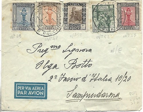 1942 libia aerogramma multi - libia,
