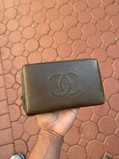 Chanel brown zip around wallet - chanel,