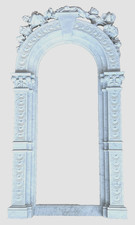 Portale Antico in Marmo Bianco Carrara Statuario fine '800