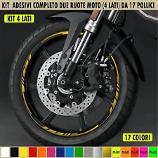 Set Complet Adesivi Strisce Cerchi Ruote Gomme Moto Race sport 17 Pollici RT0032