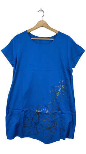 Abito estivo donna blu fiori - abito,
