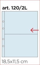 10 PAGINE FOGLI A DUE TASCHE 2 SCOMPARTI TRASPARENTE X ALBUM QUARTINE CARTOLINE