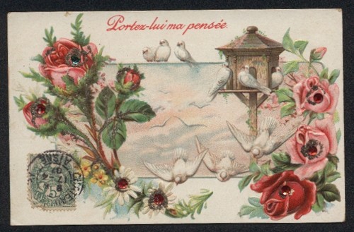 Cartolina perle glitterate - perle,