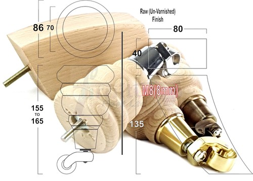 Gambe per mobili - in, legno
