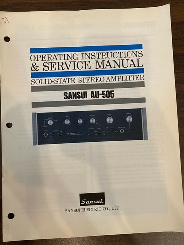 Sansui 505 au505 manuale di - au-505,