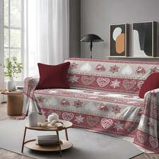 Telo Copritutto Copridivano Copriletto Montagna Stelvio Cuori Shabby 100% Cotone