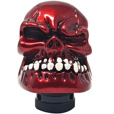 Pomello impugnatura cambio manuale auto automobile teschio scolpito rosso 3QGO