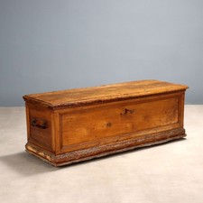 Cassapanca Antica Noce Ferro Battuto Italia XVIII Secolo Originale