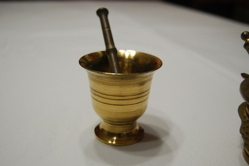 Mortaio ottone con - mortaio, pestello