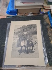 Fotografia Originale Sardegna Uomo In Costume Sardo Con Asino 1942 Formato Grand