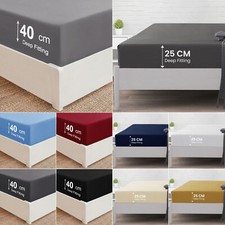 Lenzuolo con angoli 25CM/40CM EXTRA PROFONDO singolo matrimoniale super king size o cuscini