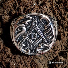 Anello in argento, Sigillo massone " Massoneria "