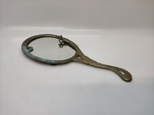 Specchio da tavolino toeletta in ottone stile liberty