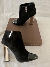 Stivaletti cuoio VICINI VERVE NERO punta vernice. Tg. 37