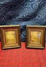 Coppia Antichi Quadretti Dipinti A Olio Primi 900 Paesaggi Antiquariato 
