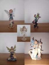 Fatine in resina, 5 pezzi di cui 3 con ali separabili (2 a incastro e 1 velco)