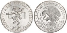 Messico 25 Pesos Argento 1968