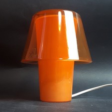 Lampada IKEA GAVIK Arancione da Tavolo Vetro Fungo Helena Svensson VINTAGE 90