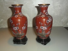 Coppia vasi cloisonnè