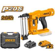 Chiodatrice sparachiodi 20V a batterie 2 x 2.0Ah + caricabatterie con valigetta 