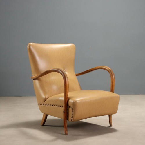 Poltrona vintage faggio skai - poltrona,