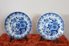 Bellissima coppia di piatti in ceramica artistica colore blu marchio Delft 1980