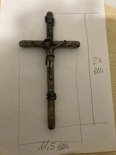 vecchio crocifisso argento Con Punzone N croce cristo teschio