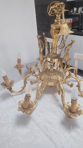 Lampadario ottone luci - lampadario, 8