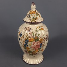 Vaso Potiche Vintage in Ceramica Cracklé Dipinto a Mano Pezzo Raro Anni '50/'60