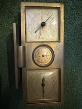 Raro Orologio Vintage  Da Tavolo Con Barometro E Termometro