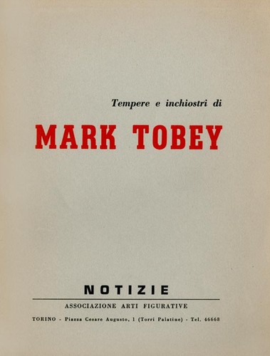 Mark tobey catalogue - mark, tobey,