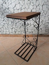 TAVOLINO TAVOLO FERRO BATTUTO LEGNO SALVA SPAZIO DIVANO SALOTTO RUSTICO PICCOLO