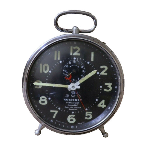Old vintage wehrle alarm clock - vintage,