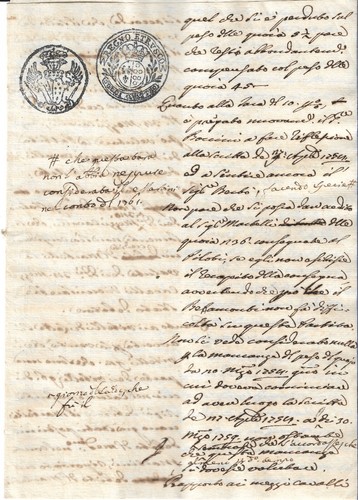 Manoscritto del 1761 - ,