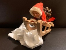 Vecchio Babbo Natale Babbo Natale sulla slitta 50 anni addobbi albero di cristallo