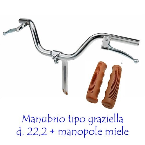 Manubrio cromato acciaio - manubrio,