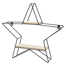 Scaffale Metallo Stern Nero Con 2 Ripiani IN Legno 50 CM Mensola