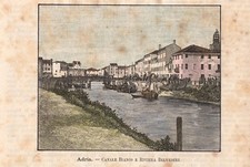 Stampa antica ADRIA veduta del