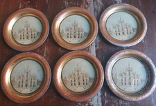 SET 6 SOTTOBICCHIERI EPOCA PRIMI  '900 MILANO DUOMO GRECA LATTA LEGGERA 