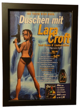 ✅ Lara Croft Tomb Raider 2 Doccia✅Pubblicità, Foglio Pubblicitario, Poster, Ad Framed✅Incorniciato✅