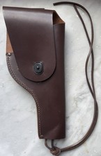 Vecchia Fondina Da Trasporto In Cuoio Marrone Anni 70 Per Pistola Beretta 92