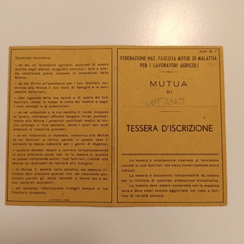 Tessera fascismo federazione - tessera,