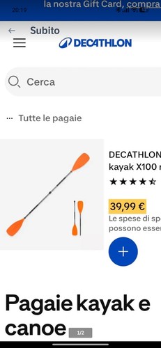 Pagaia doppia kayak - 2x,