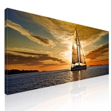Quadro Paesaggio Mare Paesaggio Marittimo Con Barca E Tramonto , seal14 quadro s
