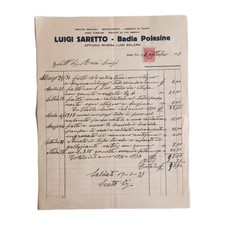 1938 Luigi Saretto Lattoniere Idraulico Badia Polesine Fattura C04032
