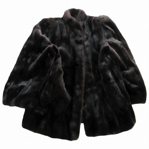 Black mink fur - coat:,