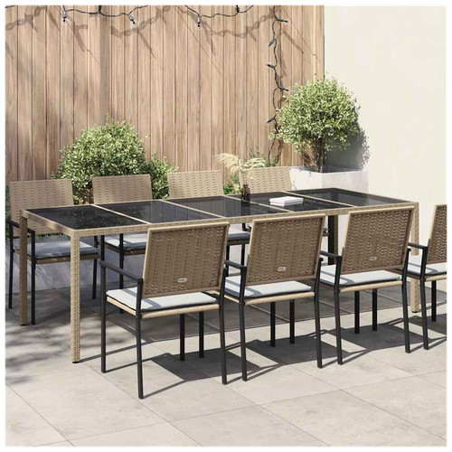 Garden table beige black - table,