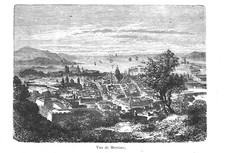 Messina - Vue de Messine - Xilografia francese di fine '800 originale