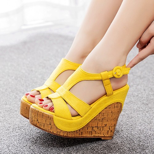 Scarpe sandali zeppa plateau