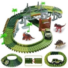Pista Macchinine Flessibile Parco Dinosauri Costruzione 192pz con Macchinina